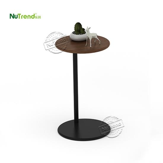 wholesaleSmll Dark Wood Tall Skinny Farmhouse Style Round Top End Side Tablefurniture factory
